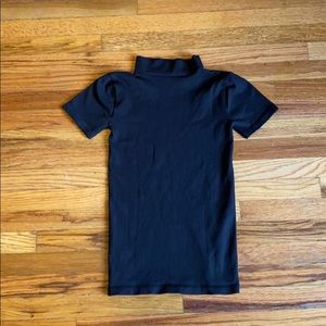 Black, shortsleeved, mock turtleneck